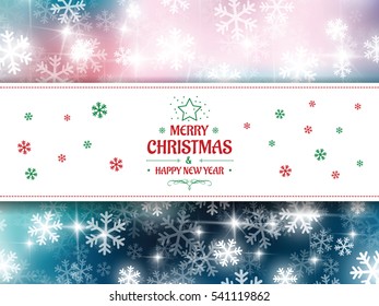 Christmas background snow vector and happy new year 