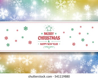 Christmas background snow vector and happy new year 