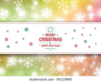 Christmas background snow vector and happy new year 