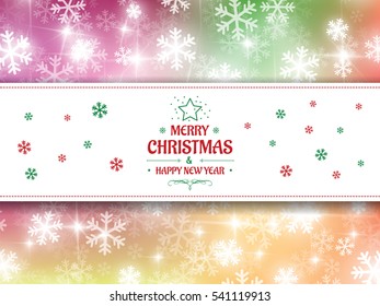 Christmas background snow vector and happy new year 