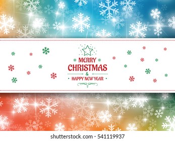 Christmas background snow vector and happy new year 
