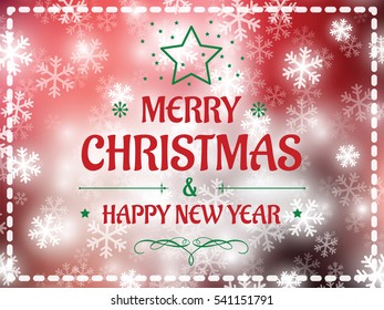 Christmas background snow vector and happy new year 