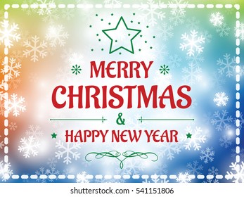 Christmas background snow vector and happy new year 