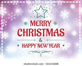 Christmas background snow vector and happy new year 