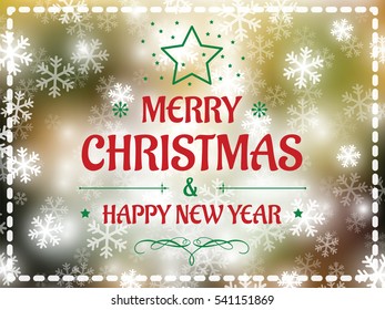 Christmas background snow vector and happy new year 