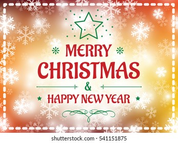 Christmas background snow vector and happy new year 