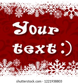 Christmas background with snow for your text.