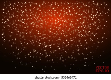 Christmas Background. Snowfall of Stars. Vector Illustration