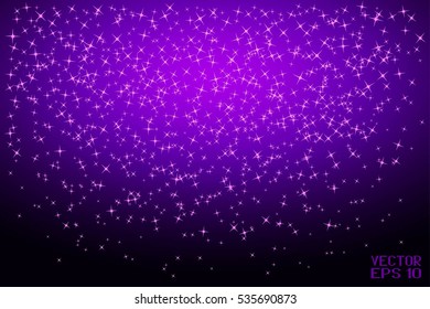 Christmas Background. Snowfall of Stars. Vector Illustration