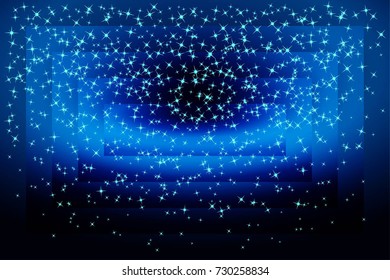 Christmas Background. Snowfall of Stars. Vector Illustration