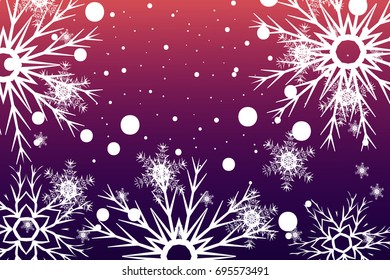 Christmas Background with snowflake. Abstract Vector Illustration