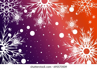 Christmas Background with snowflake. Abstract Vector Illustration