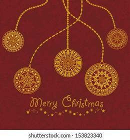 Christmas background with snowflake and christmas balls