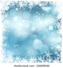 Christmas background with snowflake border