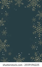 Christmas background with snowflake border design