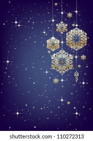  Christmas background with snowflake decoration