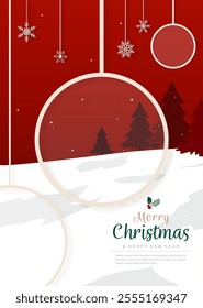 Christmas background with snowflake decoration, merry Christmas text and copy space, vector design