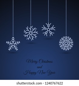 Christmas background with snowflake garland. Vector illustration.