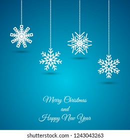 Christmas background with snowflake garland. Vector illustration.