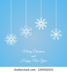 Christmas background with snowflake garland. Vector illustration.