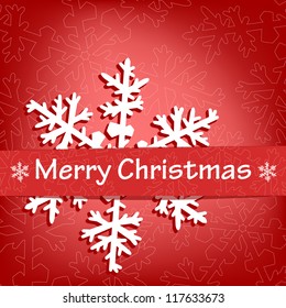 Christmas background with snowflake. Vector illustration.