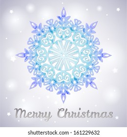 Christmas background with snowflake, vector illustration 