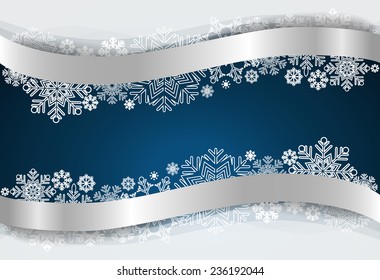 Christmas background with snowflake, vector illustration.