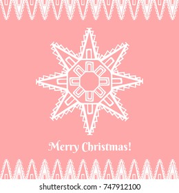 Christmas background with snowflake. Vector illustration