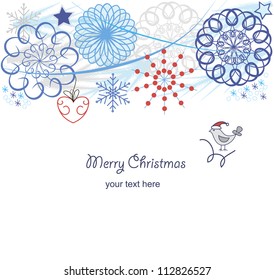 Christmas background with snowflakes.