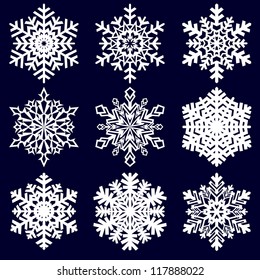 Fondo de Navidad. Copos de nieve.