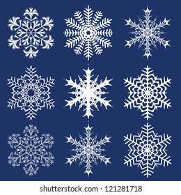 Fondo de Navidad. Copos de nieve.