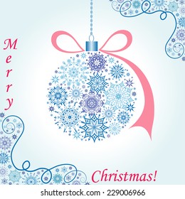 Christmas background with snowflakes