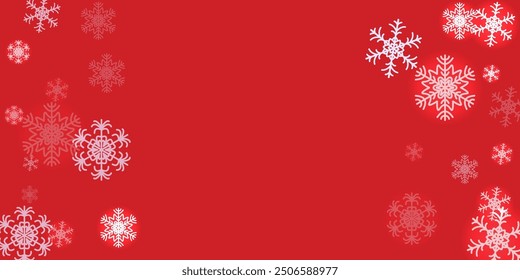 Fondo de Navidad con copos de nieve. Fondo de Navidad rojo	