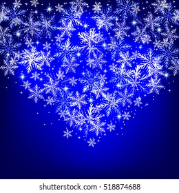 Christmas background of snowflakes