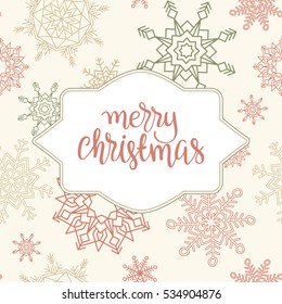Christmas background with snowflakes.