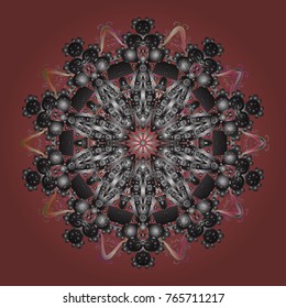 Christmas background with snowflakes abstract background. Cute design. Vector illustration. Pink, gray and neutral snowflakes. Holiday design for Christmas, New Year fashion prints.