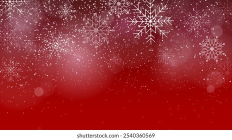 Christmas background with snowflakes. Abstract falling snow design. Vector illustration