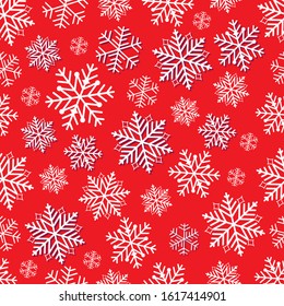 Christmas background with snowflakes. Abstract winter season ornament for paper wrap, fabric print, wallpaper decor
