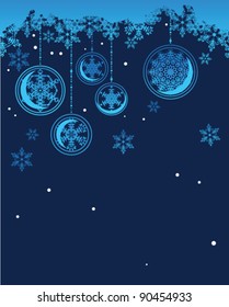 Christmas background with snowflakes and ball