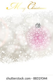 Christmas Background with snowflakes and bauble, element for design, vector illustration