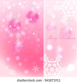 christmas background with snowflakes  and blurred balls , vector illustration, eps 10 