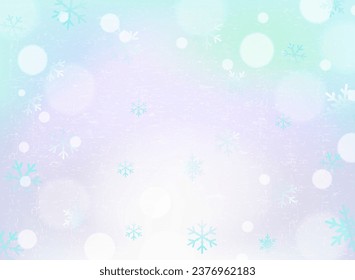 Christmas background with snowflakes and bokeh lights. Vector illustration.