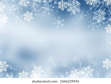 Christmas background with snowflakes border design