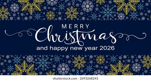 Weihnachtshintergrund mit Schneeflocken, Weihnachtskarte mit Schneeflocken, Vektorgrafik eps