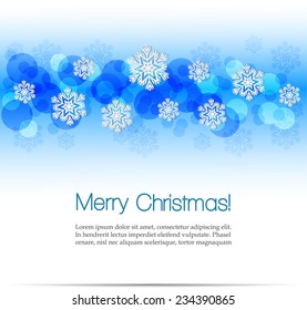 Christmas background with snowflakes and circles