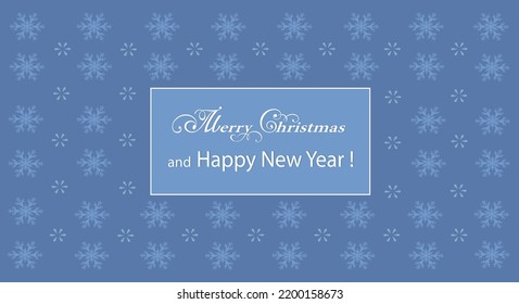 
Christmas background with snowflakes and congratulations text. Vector illustration template for holiday cards, wrappers, packages, covers

