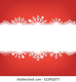 Christmas background with snowflakes and copyspace for text. Vector