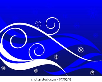 Christmas background. background with snowflakes and curls.