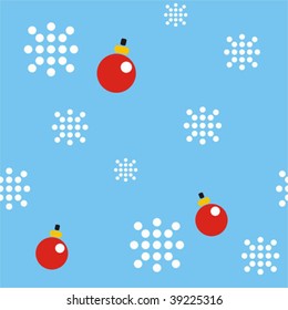 Christmas background with snowflakes and decoration. Vector illustration.