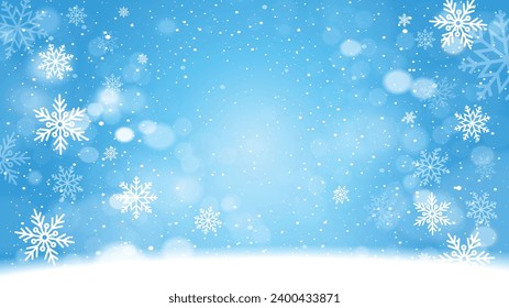 fondo navideño con copos de nieve EPS 10 ilustración vectorial